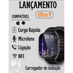 2025 Ultra 2 Series 9 SmartWatch Carregador Sem Fio À Prova D'água