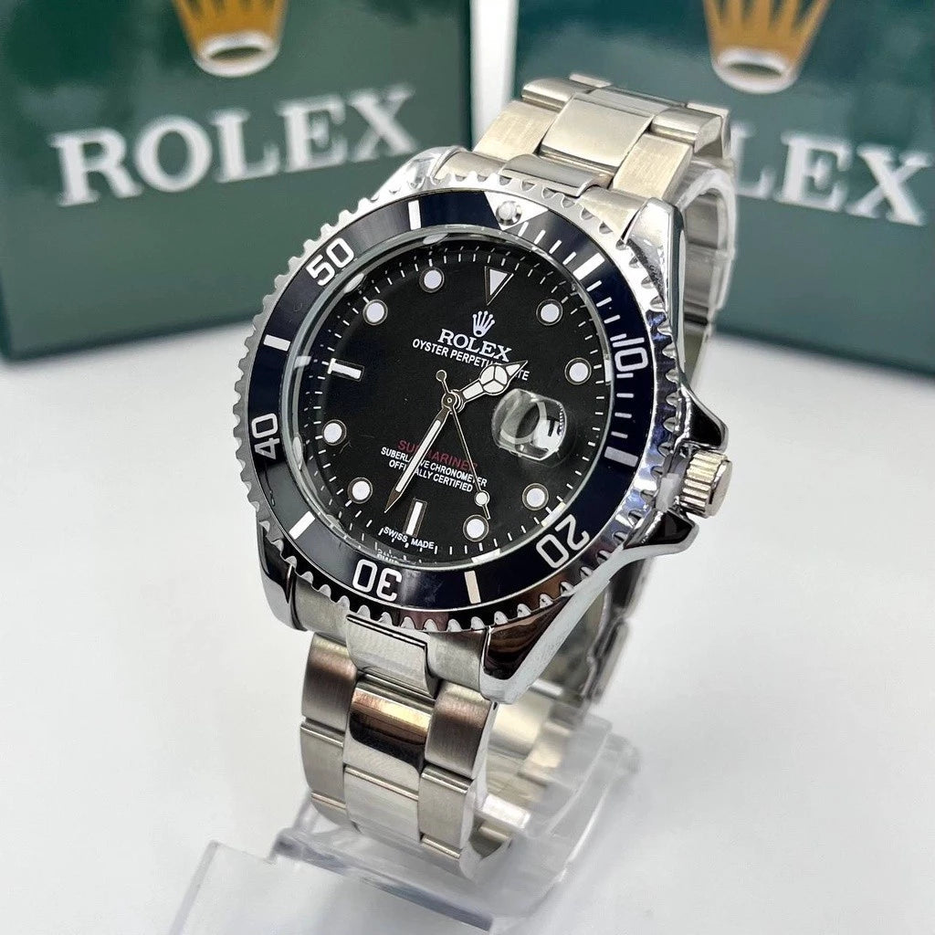 Relógio ROLEX SUBMARINER DE LUXO Prata Preto