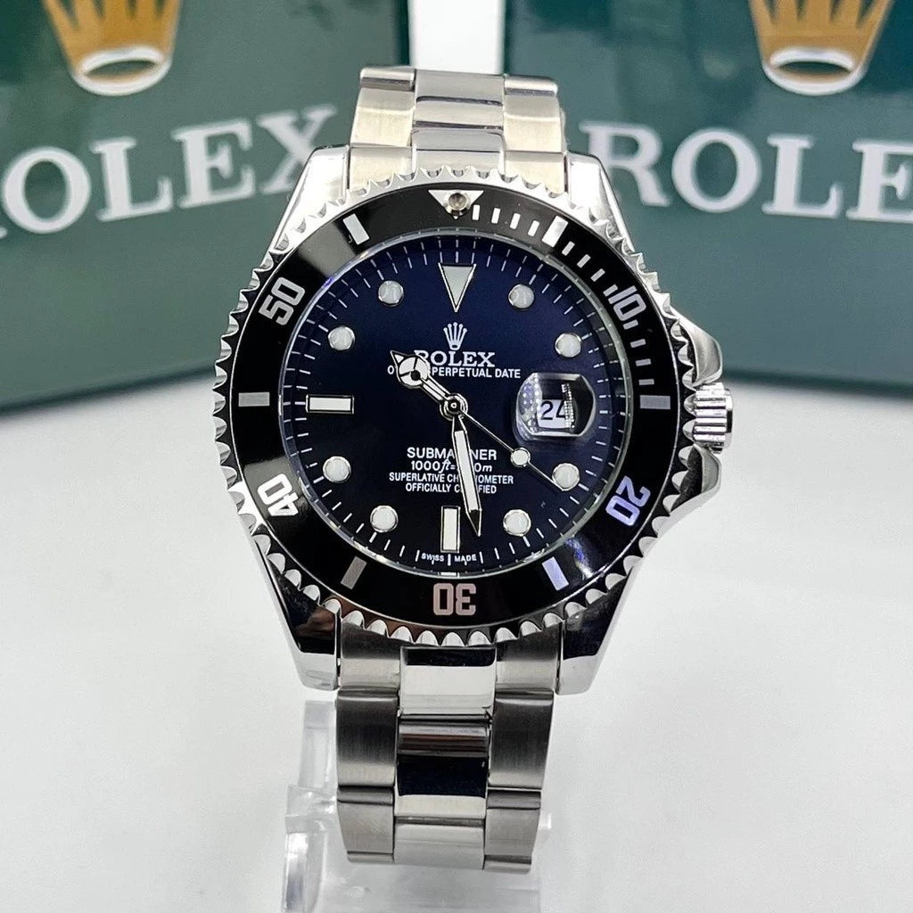 Relógio ROLEX SUBMARINER DE LUXO Prata Preto